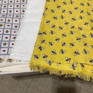 Bee Print Yellow Cotton Fabric